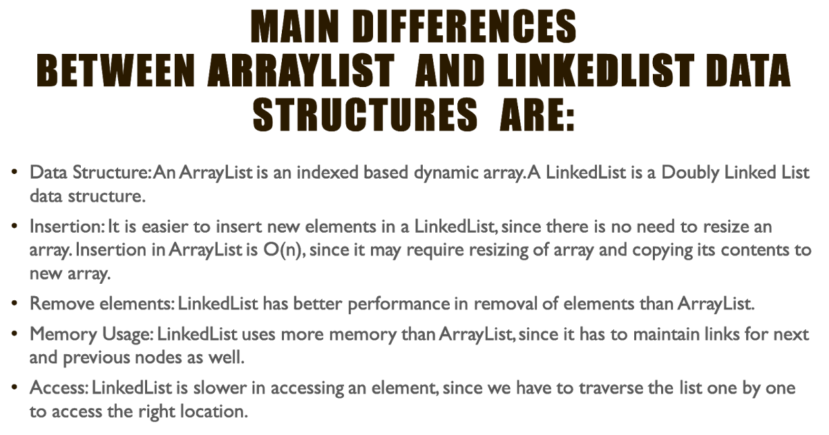 What is the difference between an ArrayList and a LinkedList data ...