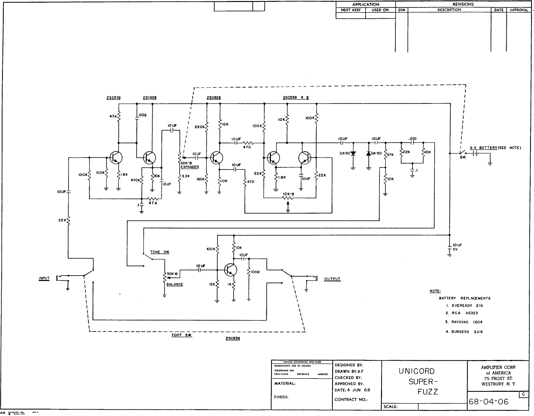 Univox super fuzz schematic.