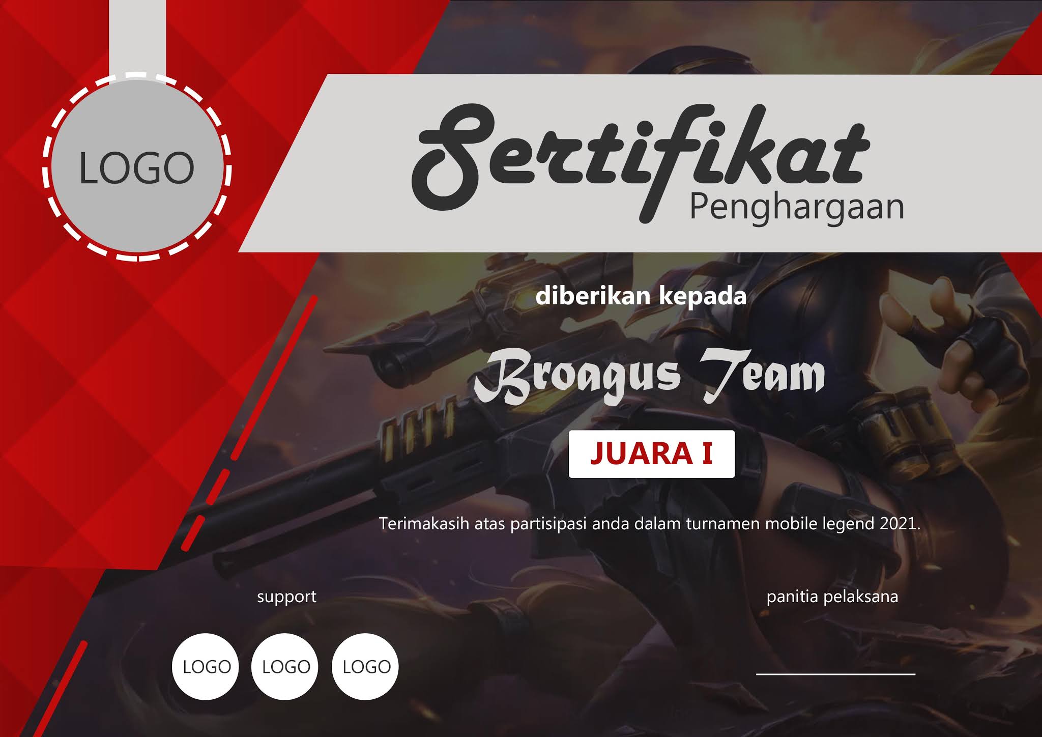 Download Mentahan Sertifikat Turnamen Mobile Legend Gratis Psd Broagus