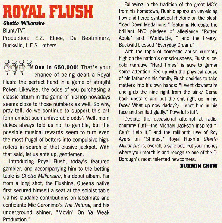 HipHop Nostalgia Royal Flush "Ghetto Millionaire" (The Source, 3/97)