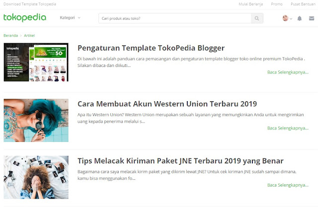 Template Blogger Kusus Jualan Online TokoPedia Terbaru