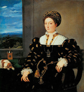 Titian's portrait of Eleonora Gonzaga, which can be seen in the Uffizi in Florence