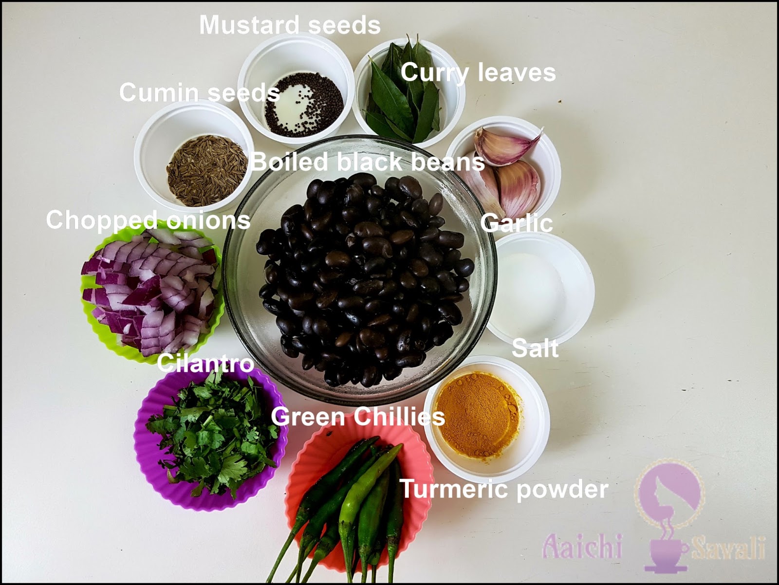 घेवड्याची उसळ / Black Beans fry Aaichi Savali