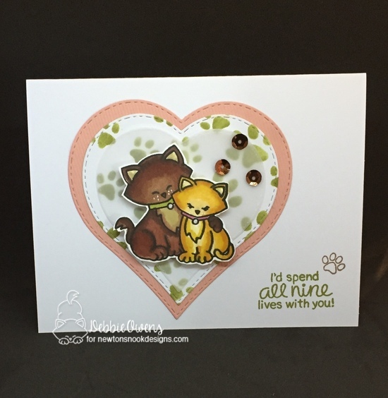 I'd spend all nine lives with you by Debbie features Newton's Sweetheart and Pawprints by Newton's Nook Designs; #newtonsnook