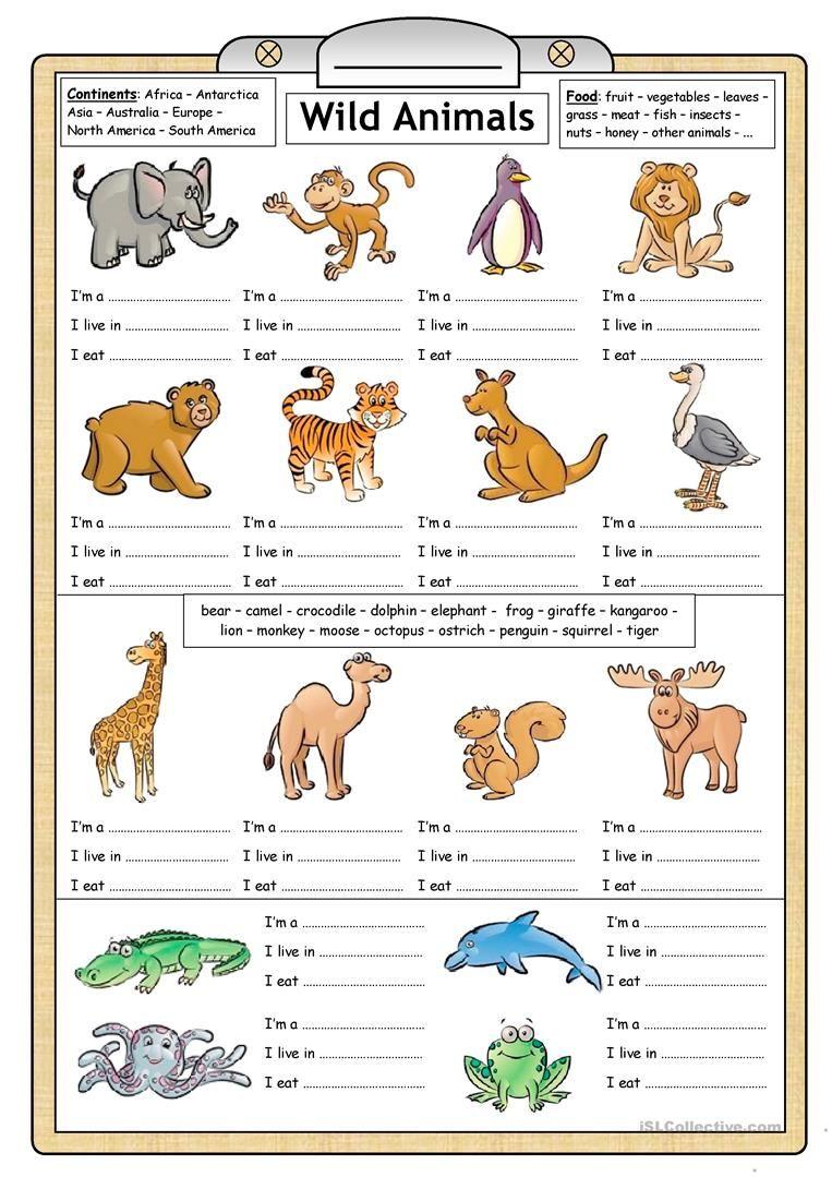 Free Printable Worksheets Animals