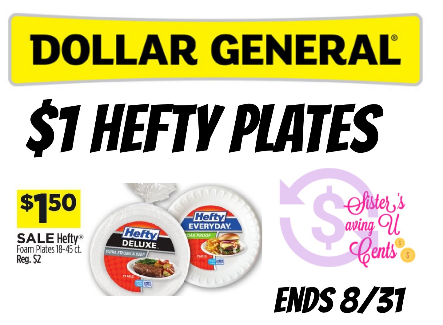 1 Hefty Plates At Dollar General