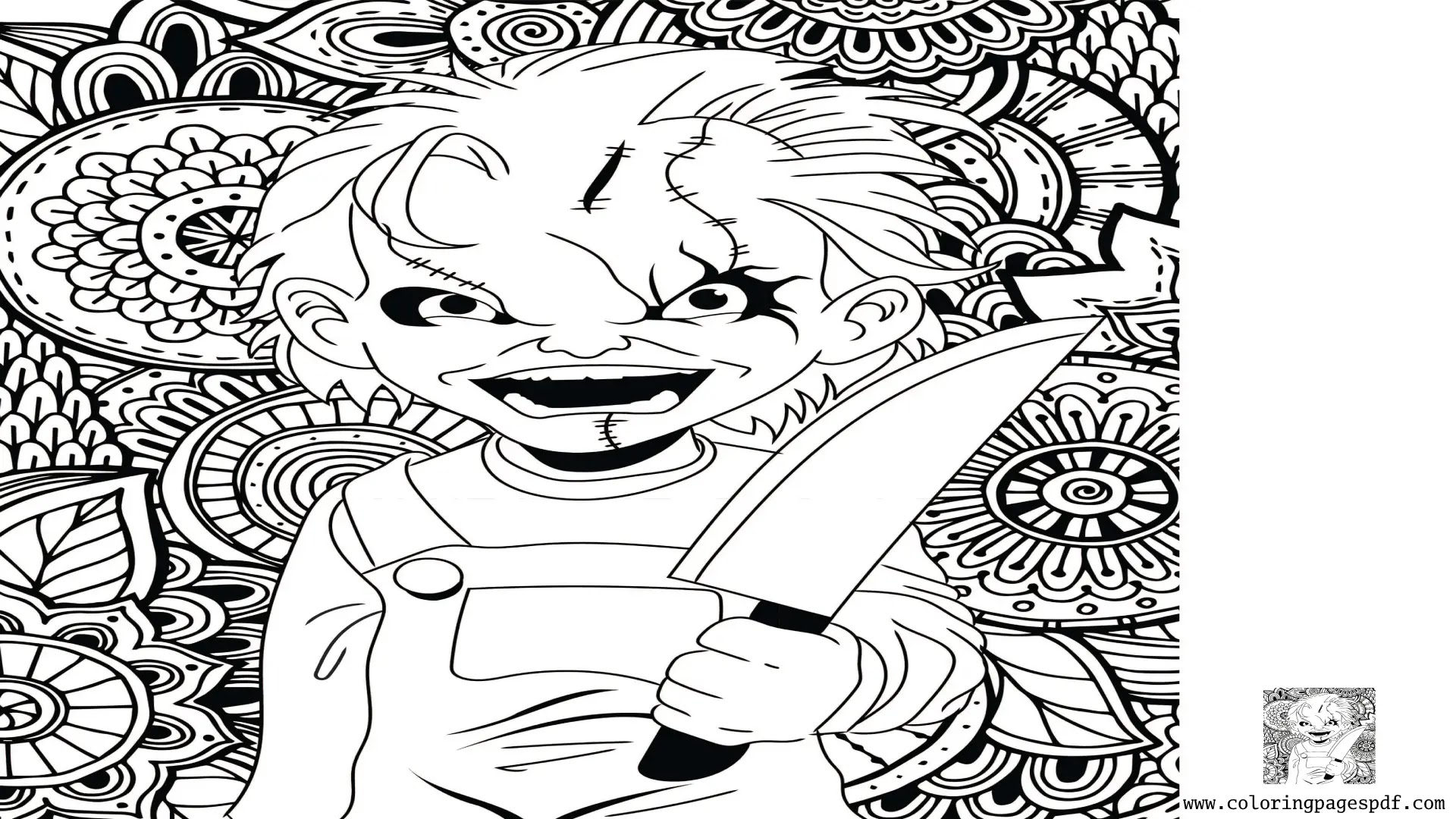 Coloring Page Of Chucky Mandala