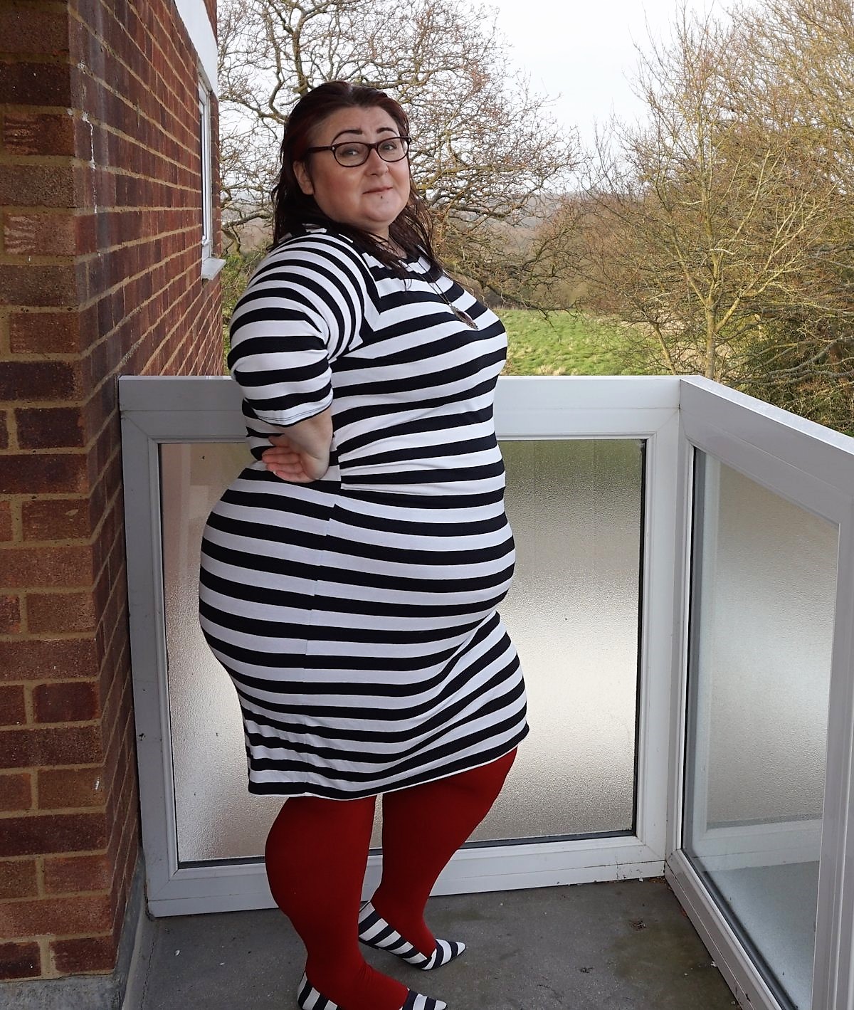 fat girl wearing dress