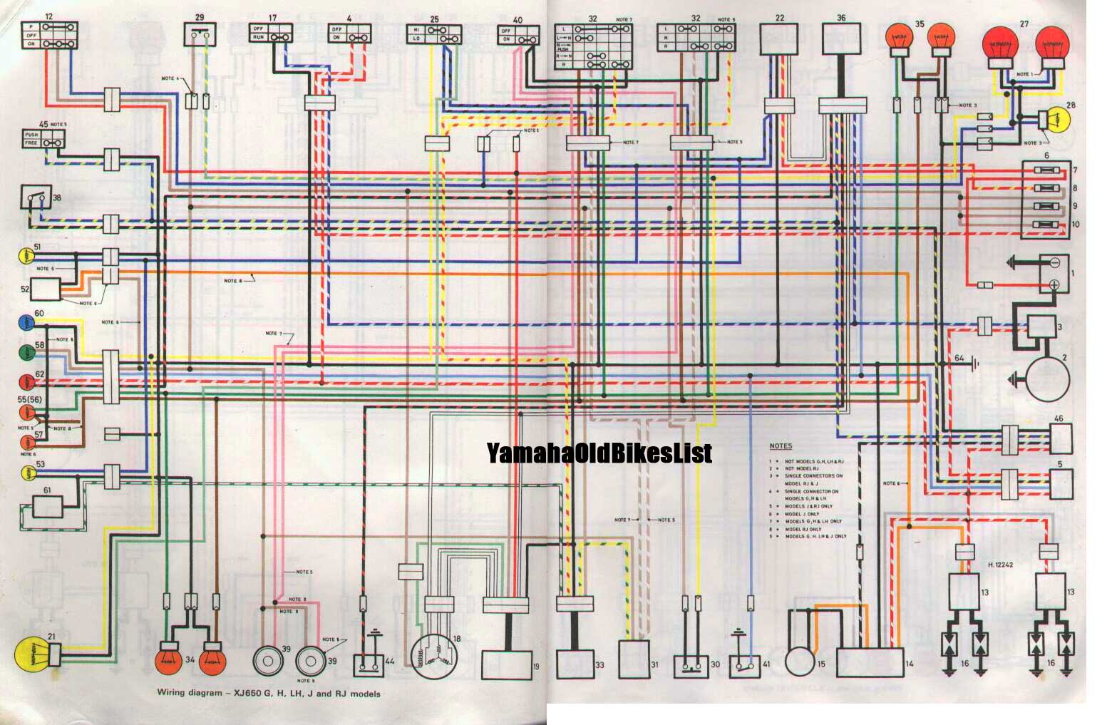 1981 Old Yamaha XJ650 Wiring Diagram