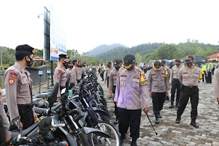 Jelang Operasi Mantap Praja, Polres Lingga Gelar Apel Pemeriksaan Kenderaan Dinas