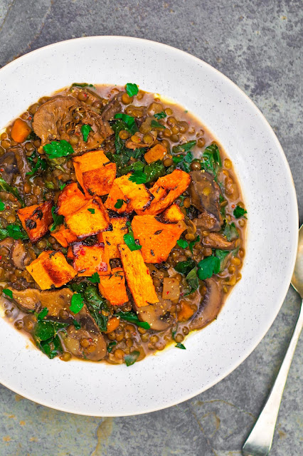 Chestnut & Mushroom Lentil Stew |Euphoric Vegan