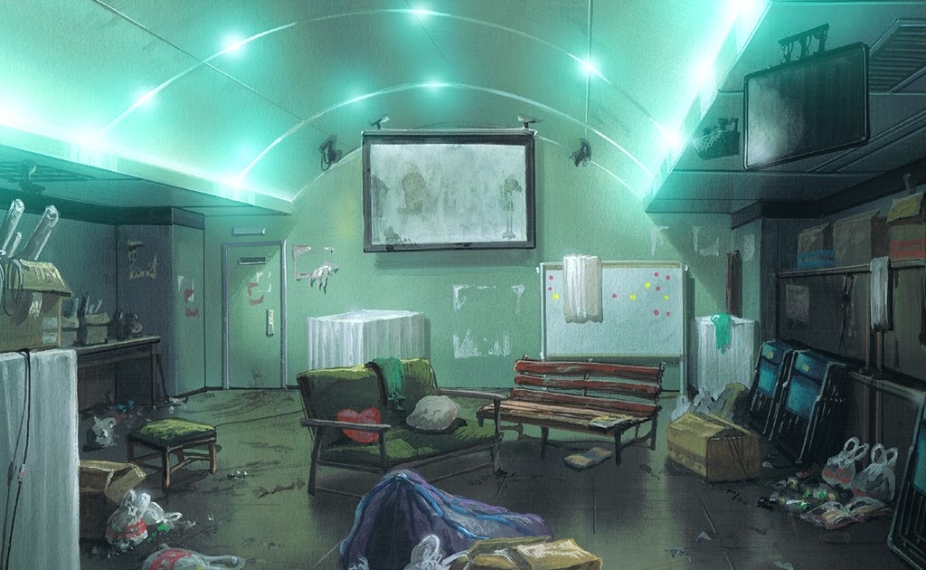 Anime Landscape Anime Abandoned Room Background