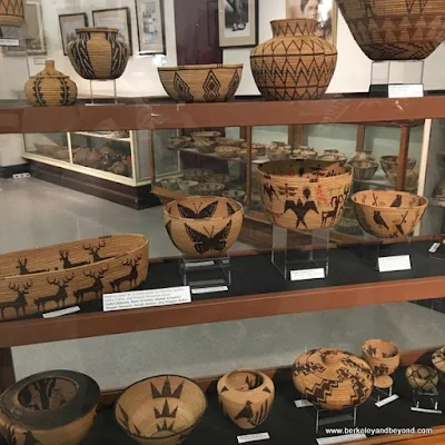 indoor display of Native American baskets at Eastern California Museum in Independence, California