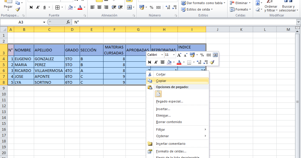 COMO INSERTAR UNA TABLA DE EXCEL EN WORD
