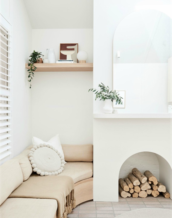 Una encantadora tiny home en color rosa empolvado