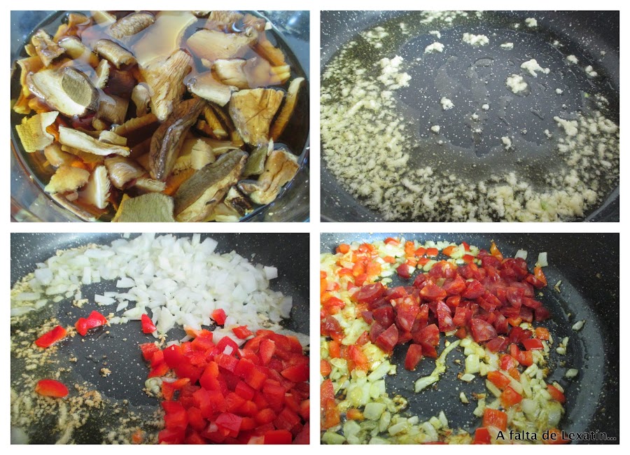 Arroz con setas y chorizo