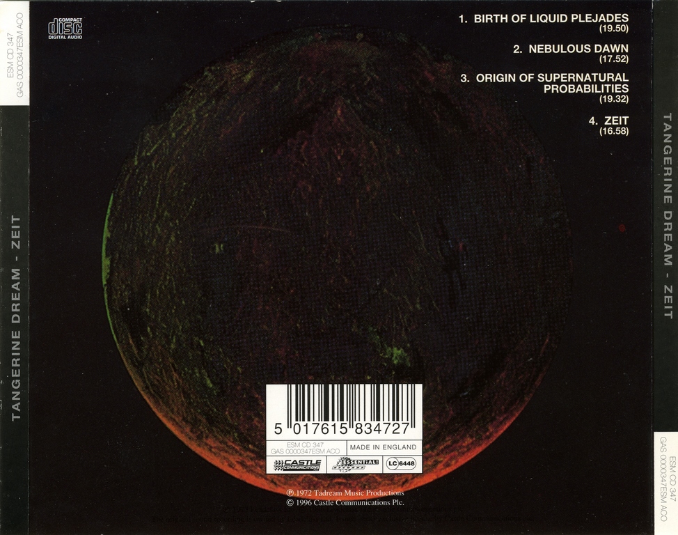 Lo Tuyo No Es Una Desgracia Recargado TANGERINE DREAM 1972 Zeit