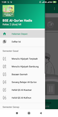 Aplikasi Buku Siswa Al-Qur'an Hadis Kelas 2 MI Kurikulum 2013 Revisi 2015