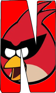 letra n angry bird, letras decoradas de angry bird