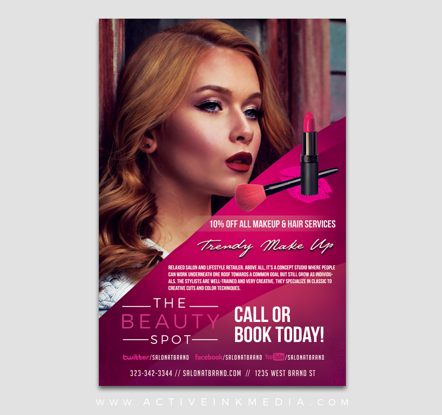 Image 5 for Makeup Artist Flyer Template Free