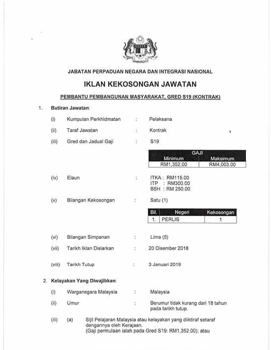 Tugas Pembantu Pembangunan Masyarakat S19 Ketika
