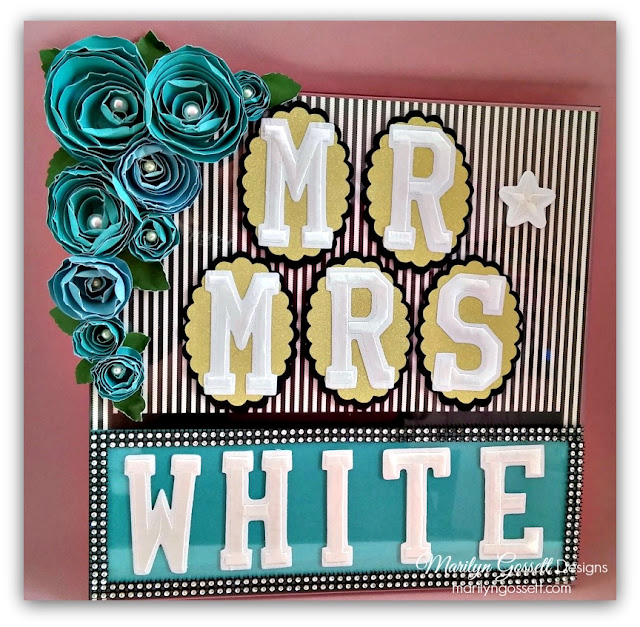 joy embroidered letters wedding table marker