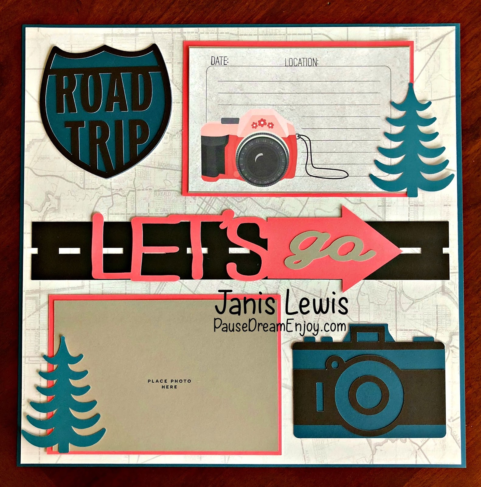 Pause Dream Enjoy Road Trip Scrapbook Layout (featuring Close To My Heart)