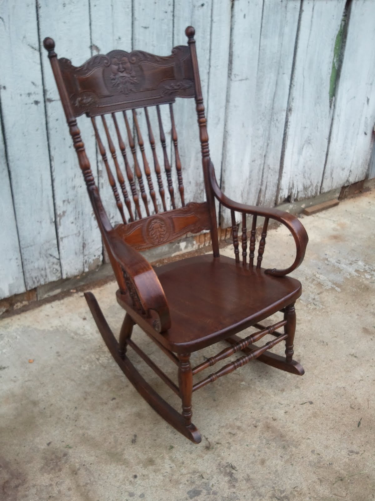 John Mark Power, Antiques Conservator: Pressed Back Rocking Chair (ca 1890)