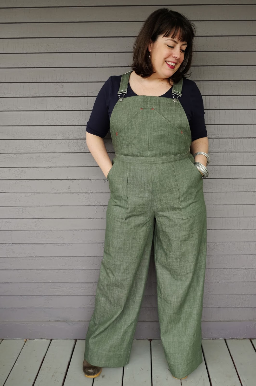 olive overall shorts