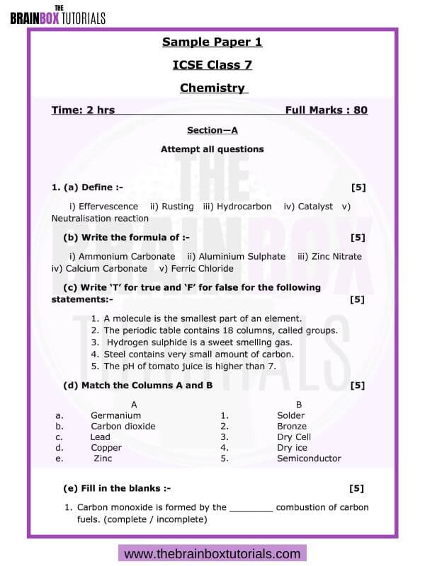 icse-class-7-chemistry-sample-paper