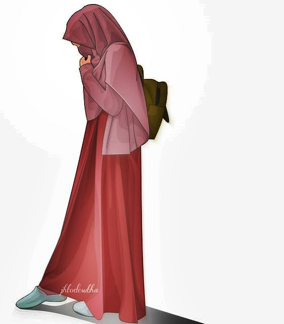 Gambar animasi muslimah sedih