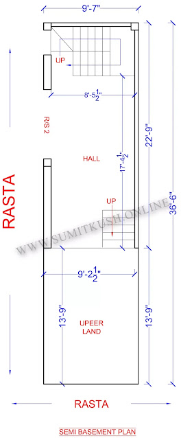 Floor Plan For 9.5 By 36.5 Feet With Shop | sumit kush