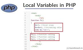 أساسيات برمجة المواقع بي اتش بي  -  المتغيرات المحلية PHP Local Variable