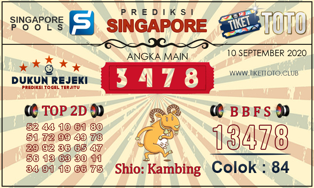 Prediksi Togel SINGAPORE TIKETTOTO 10 SEPTEMBER 2020