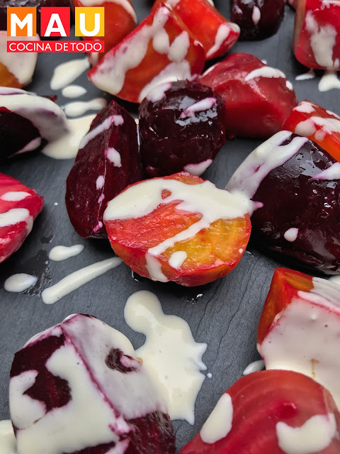 mau cocina de todo betabel betabeles asados ensalada cremoso aderezo mayonesa receta