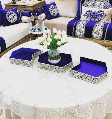 صالونات مغربية بالازرق الملكي 