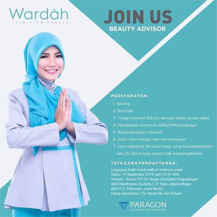 Lowongan pekerjaan wardah beauty