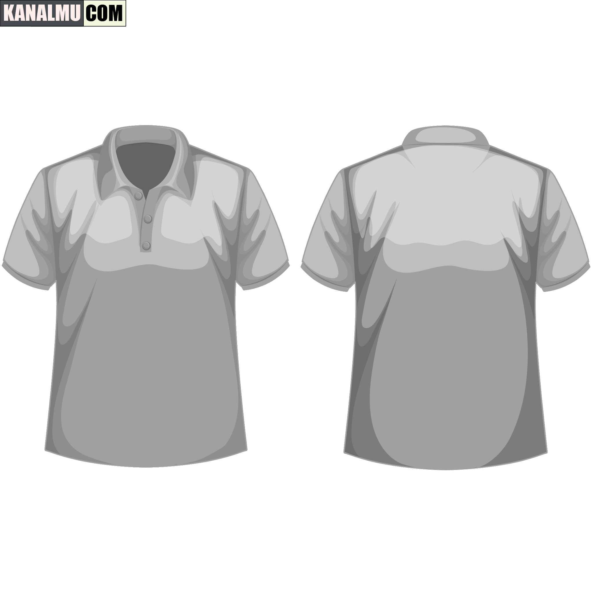 mentahan kaos polos abu-abu polo PNG - kanalmu