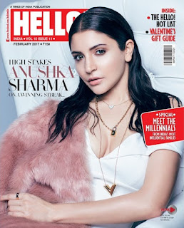 Anushka Sharma absolutely stunning on Cover Page HELLO! India February 2017