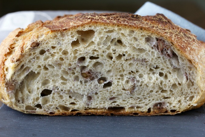 This Walnut Levain Bread is such a pleasure to make, and even more fun to eat. The crust is chewy, and the crumb is soft and airy, and loaded with toasted walnuts.