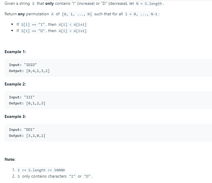 程式扎記: [LeetCode] Easy - 942. DI String Match