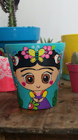 Macetas pintadas - frida khalo