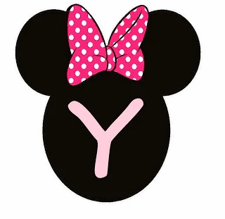 Abc Rosa en Cabezas de Minnie. Minnie Heads Pink Abc.