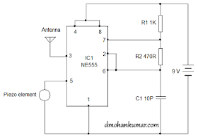 Using 555 as FM transmitter Circuit Diagram | Electronic Circuits Diagram
