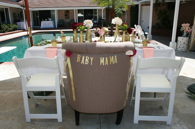 Check out this adorable Peach + Navy + Gold Baby Shower!