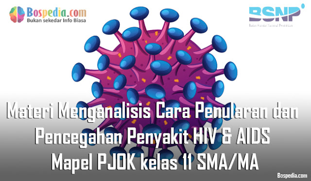 Materi Menganalisis Cara Penularan dan Pencegahan Penyakit HIV & AIDS Mapel PJOK kelas 11 SMA/MA