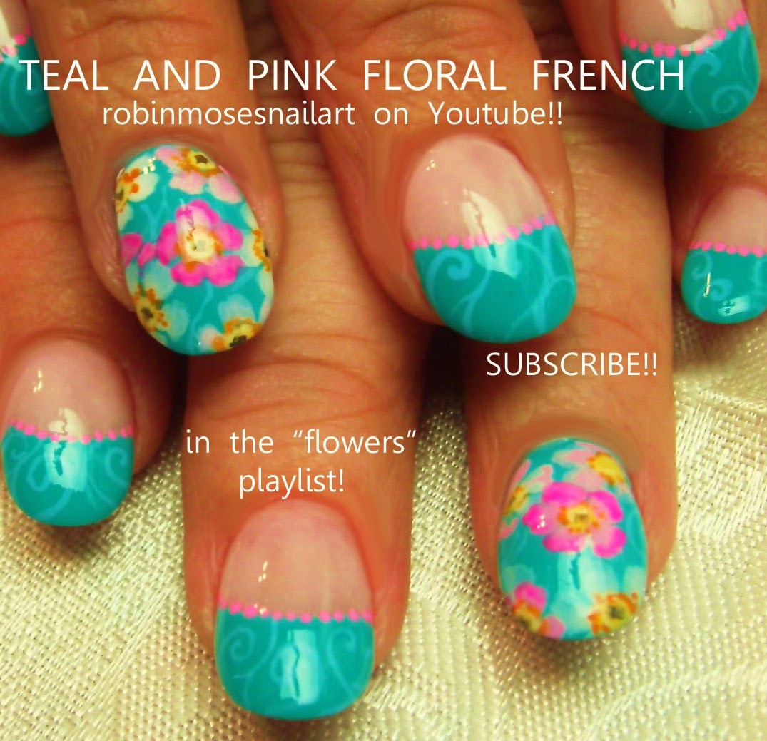 Nail Art by Robin Moses "flower nail art" "pink flower nail art" "pink