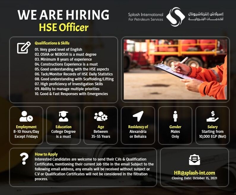 HSE Insider ( 03 ) HSE SAFETY JOBS OCTOBER 2021