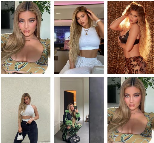 Kylie Jenner con su nuevo look de rubia