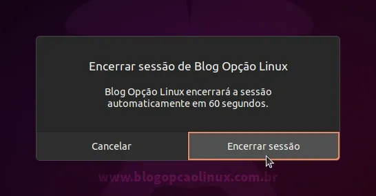 Clique no botão 'Encerrar sessão'